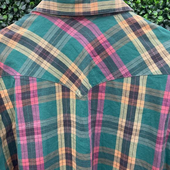 Pendleton Women's Plaid Button-Up Blouse - Green and Pink - Picture 8 of 9